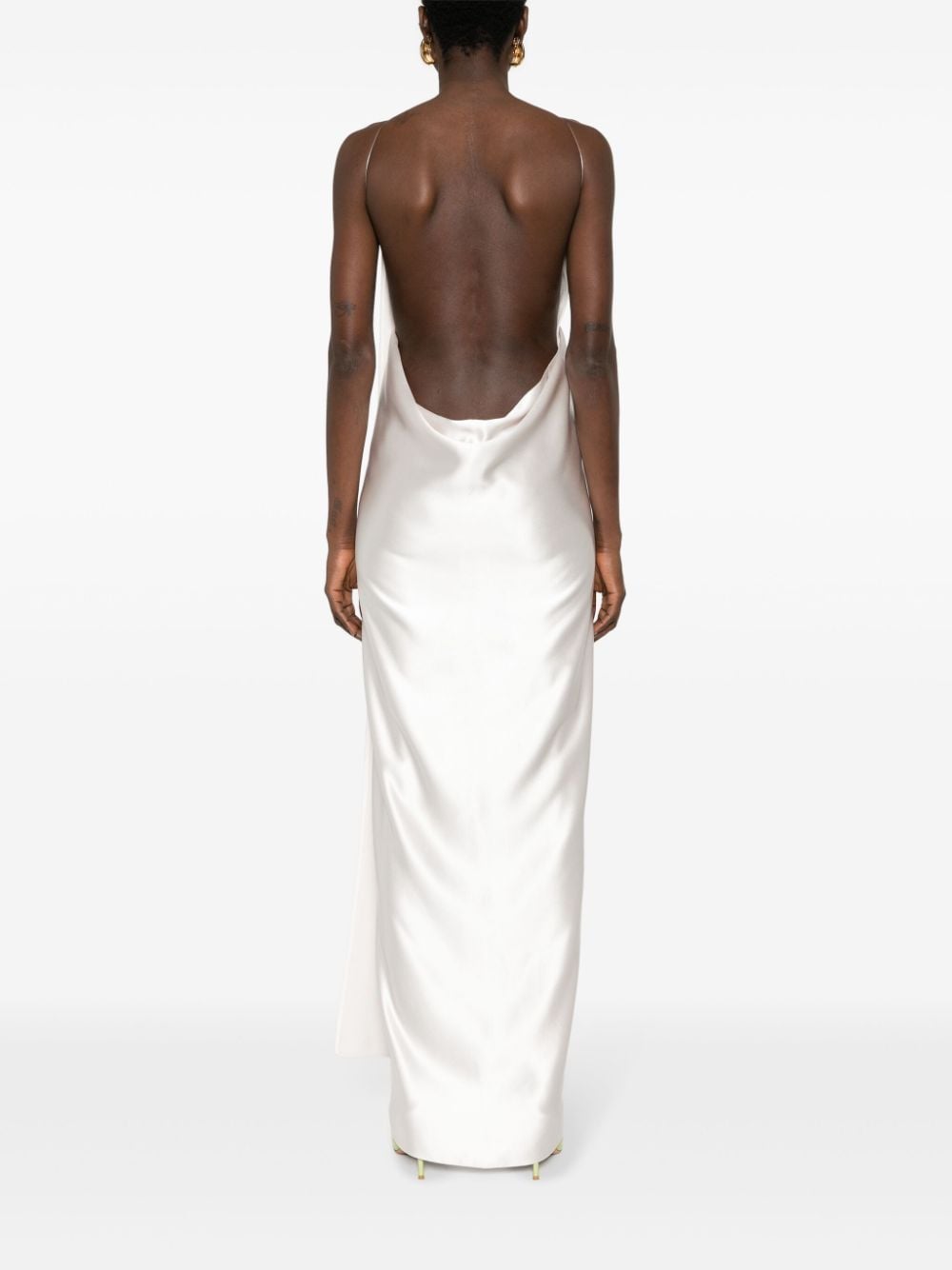 Shop Magda Butrym 11 Silk Crepe Maxi Dress In White