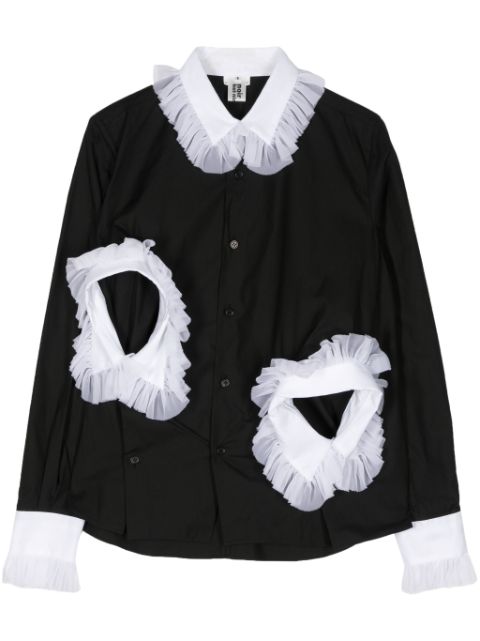 Noir Kei Ninomiya frill-detailing cotton shirt