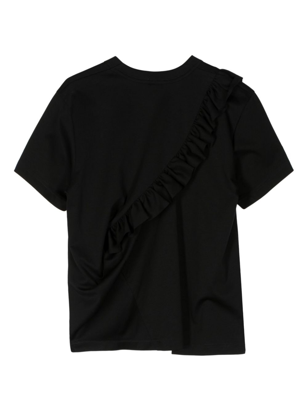 Shop Noir Kei Ninomiya Ruffled Detailing Cotton T-shirt In Black