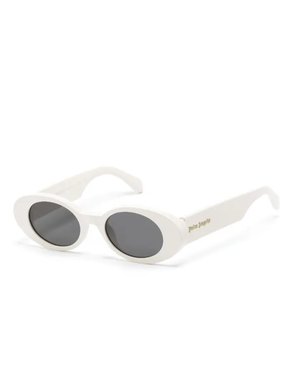 Palm Angels Eyewear Gilroy oval-frame Sunglasses | White  display picture 1