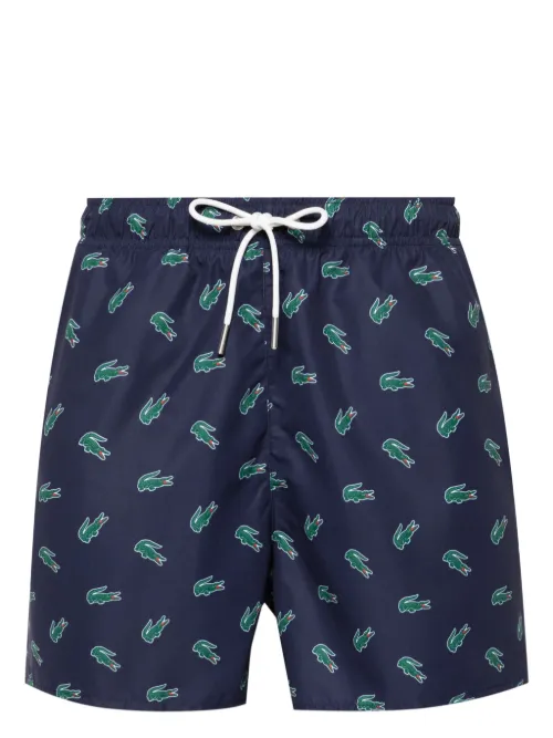 Short de bain imprimé à lien de resserrage - Lacoste - Modalova