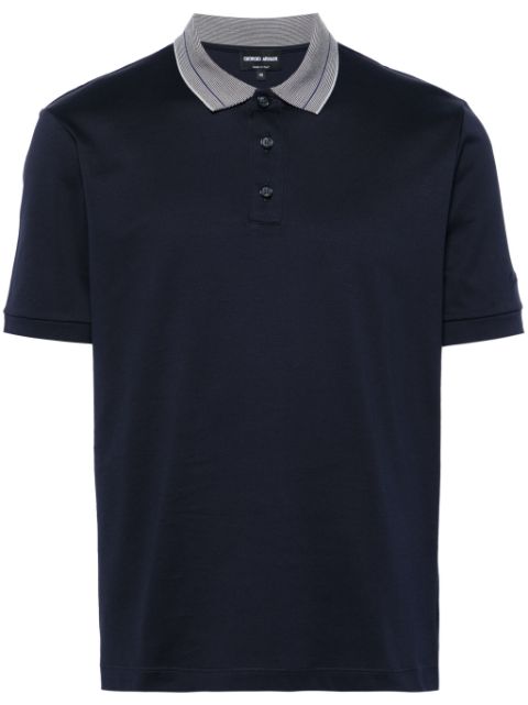 Giorgio Armani contrastring-collar cotton polo shirt