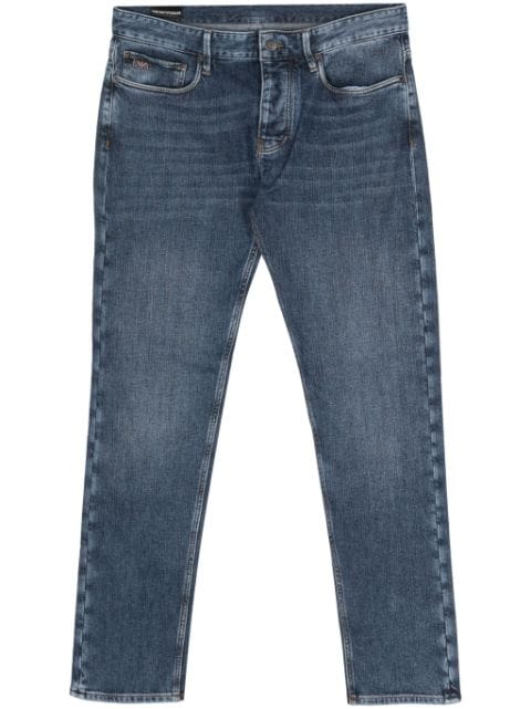 Emporio Armani logo-plaque slim-cut jeans