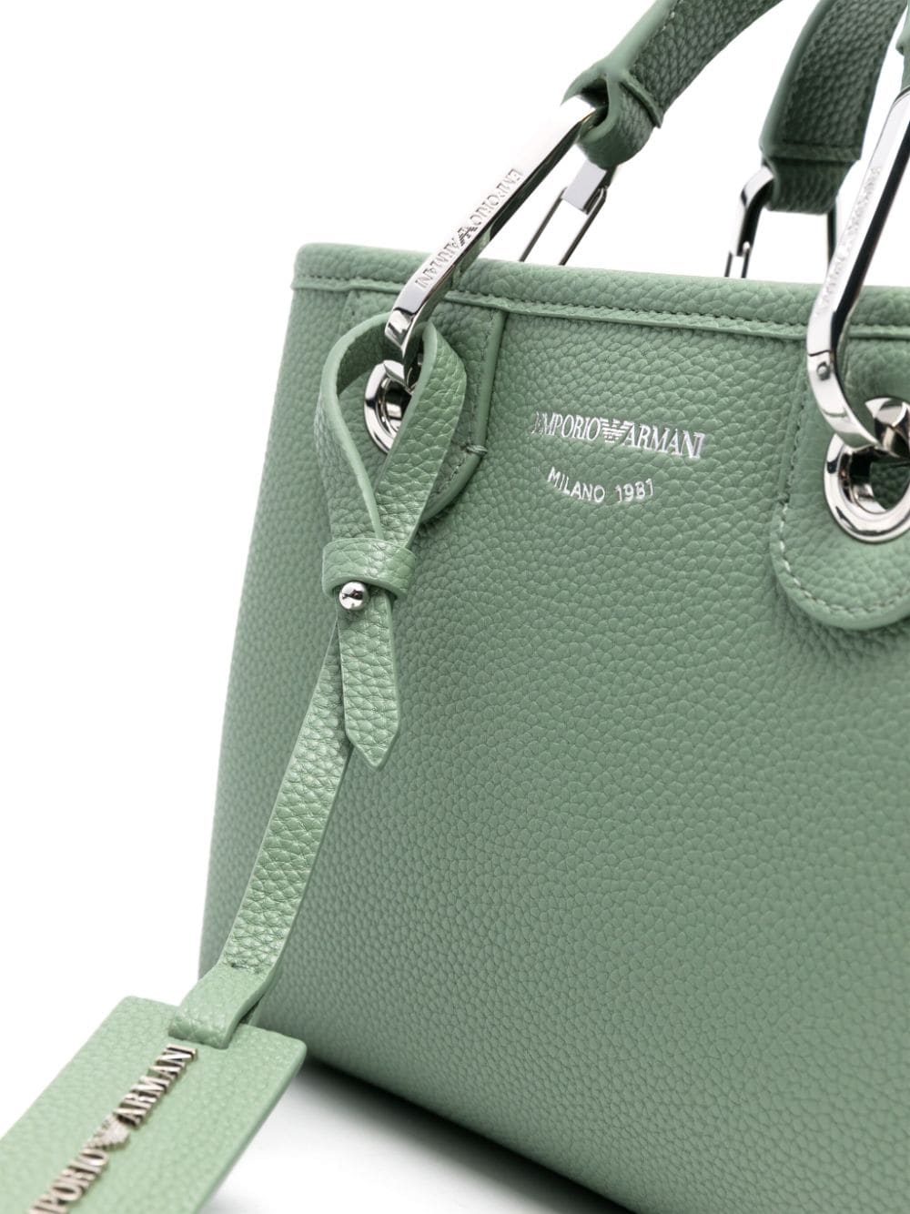 Shop Emporio Armani Mini Myea Tote Bag In Green