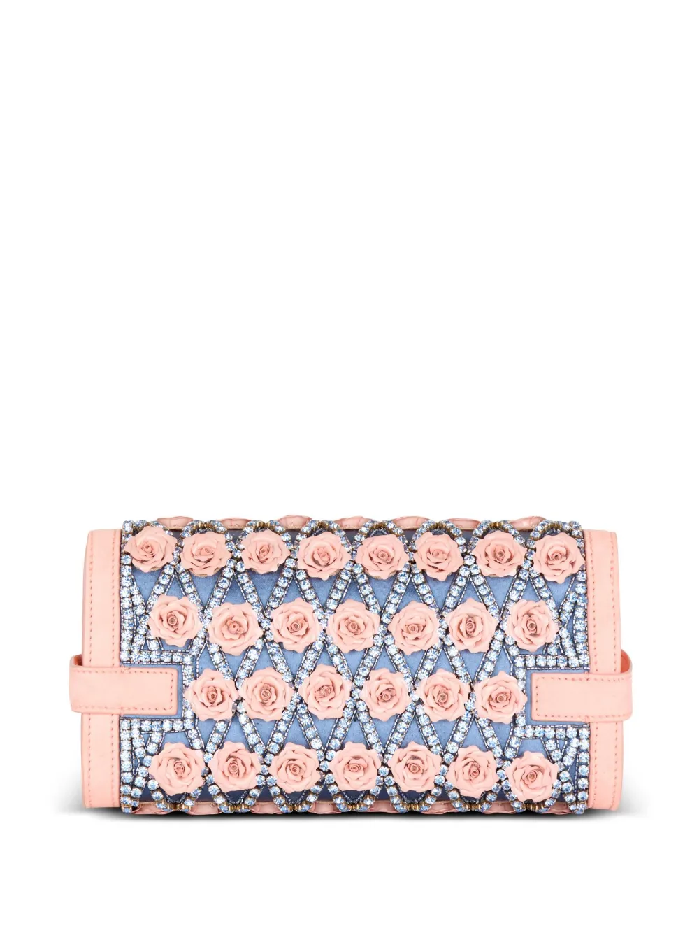 Shop Balmain B-buzz Pouch 23 Embroidered Shoulder Bag In Pink