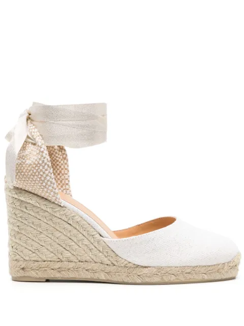 Castañer Carina 90mm glitter wedge espadrilles