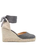 Castañer Carina 90mm glitter wedge espadrilles - Grey