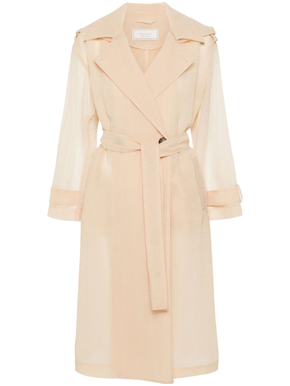 Peserico Bead-embellished Trench Coat In Neutrals