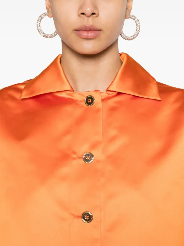 Patou クロップド シャツジャケット | オレンジ | FARFETCH JP