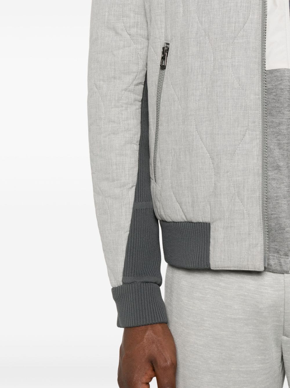 Shop Sease Endurance Quilted Bomber Jacket In Grey