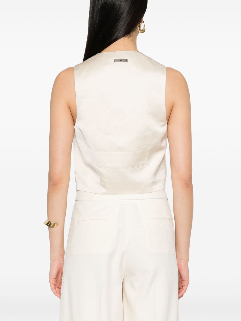 Shop Peserico Patch-detail Waistcoat In Neutrals