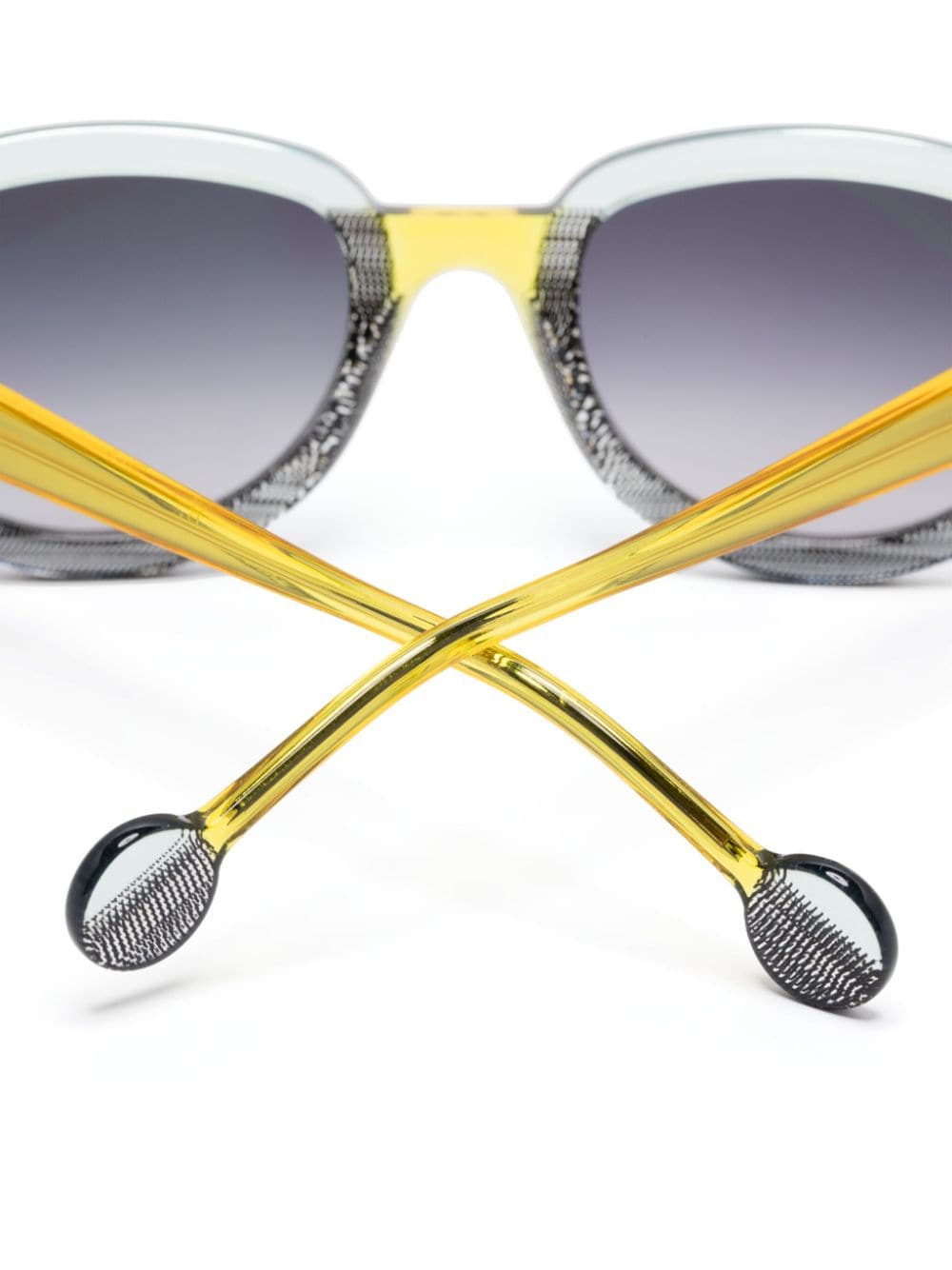 Theo Eyewear Suprematisme zonnebril met vierkant montuur Geel