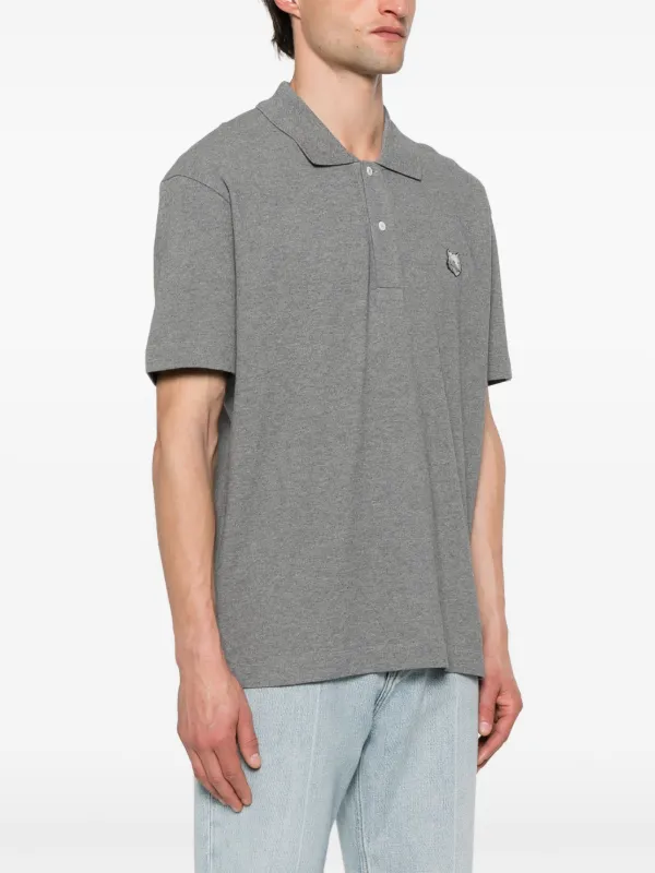 Maison Kitsuné フォックスモチーフ ポロシャツ | グレー Maison Kitsuné フォックスモチーフ ポロシャツ | グレー