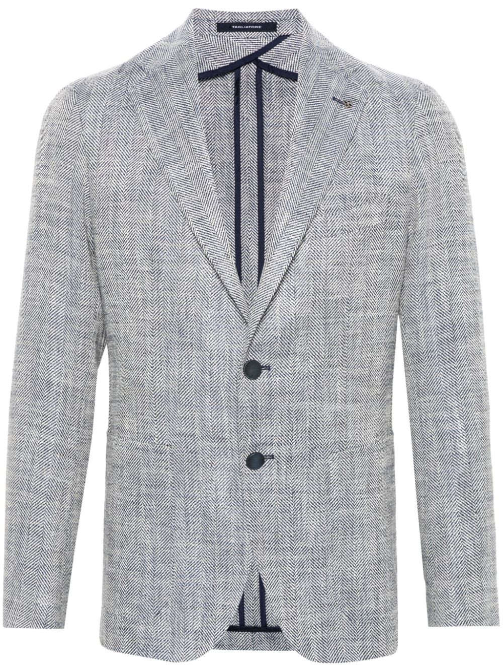 Tagliatore Single-breasted Blazer In Blue