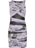 Versace Jeans Couture asymmetric draped dress - Purple