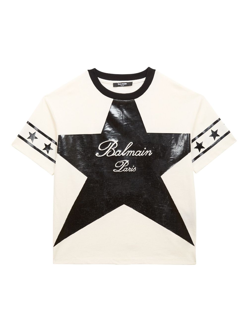 Balmain Kids Katoenen T-shirt met print Wit