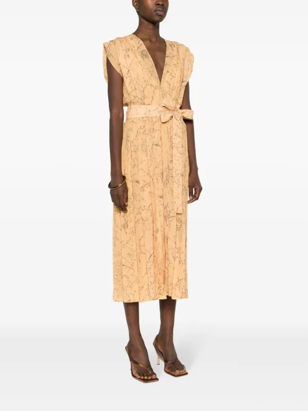 ワンピース FABIANA FILIPPI 'Paper hand' dress Fabiana Filippi Fabula-print Pleated Dress | Yellow | FARFETCH
