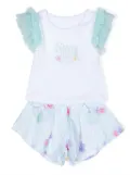 Lapin House floral-print short set - White