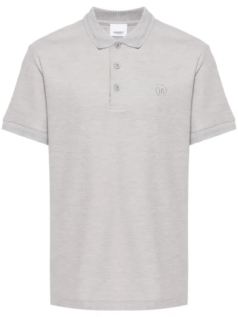 Cheap Burberry logo-embroidered cotton polo shirt Men