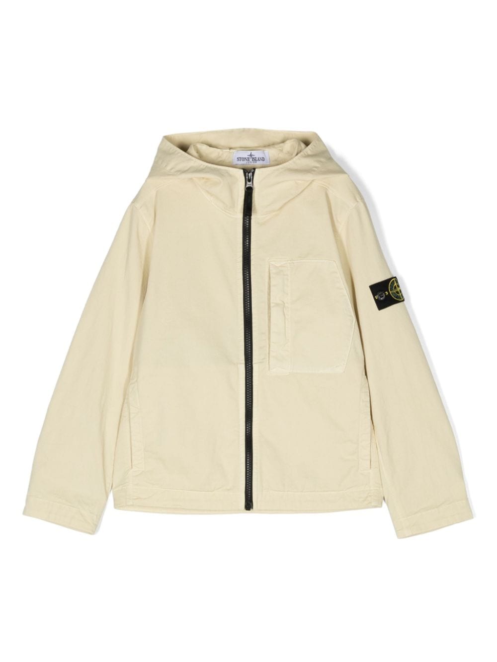 Stone Island Junior Kids' Compass-badge Hooded Jacket In Yellow