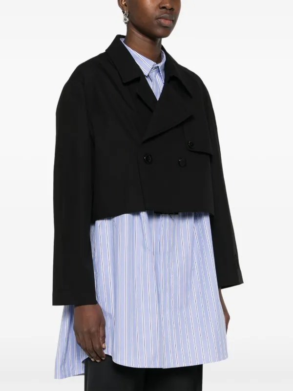 MM6 Maison Margiela クロップド ダブルジャケット | ブラック