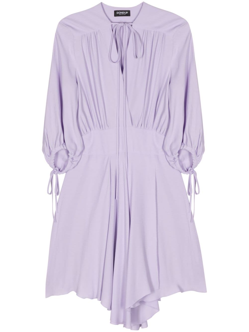 Dondup Lace-up Asymmetric Minidress In Violett