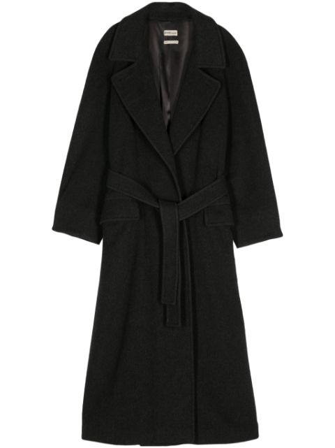 Hermès Pre-Owned 2000s felted belted midi coat