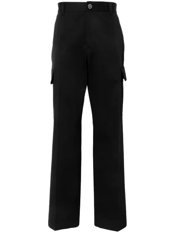 Versace logo-embroidered Cargo Trousers Black FARFETCH CH