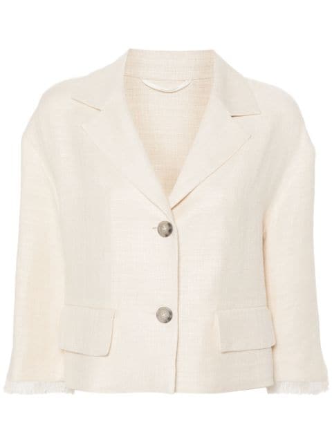 Peserico linen-blend cropped blazer