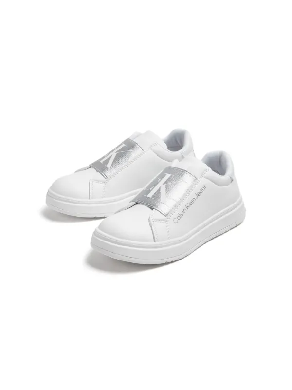 Calvin Klein Kids logo-print slip-on Sneakers | White | FARFETCH HK