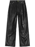 GANNI waxed-finish wide-leg jeans - Black