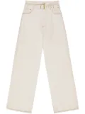 GANNI belted wide-leg jeans - Neutrals