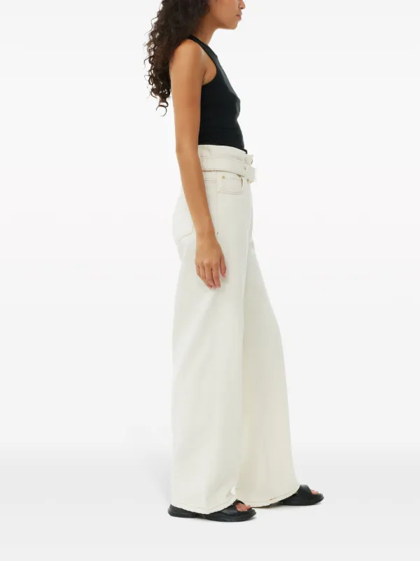 GANNI Belted wide-leg Jeans | Neutrals | FARFETCH GANNI Belted wide-leg Jeans | Neutrals | FARFETCH