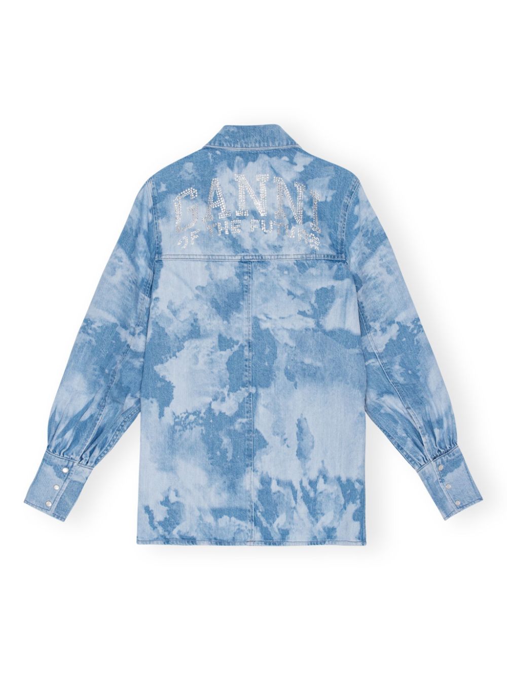 GANNI bleach-wash denim shirt Women