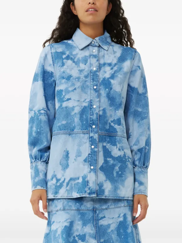 Bleached denim shirt womens hotsell