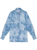 GANNI bleach-wash denim shirt - Blue