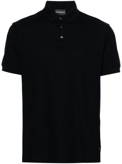 Emporio Armani stripe-jacquard cotton polo shirt Men