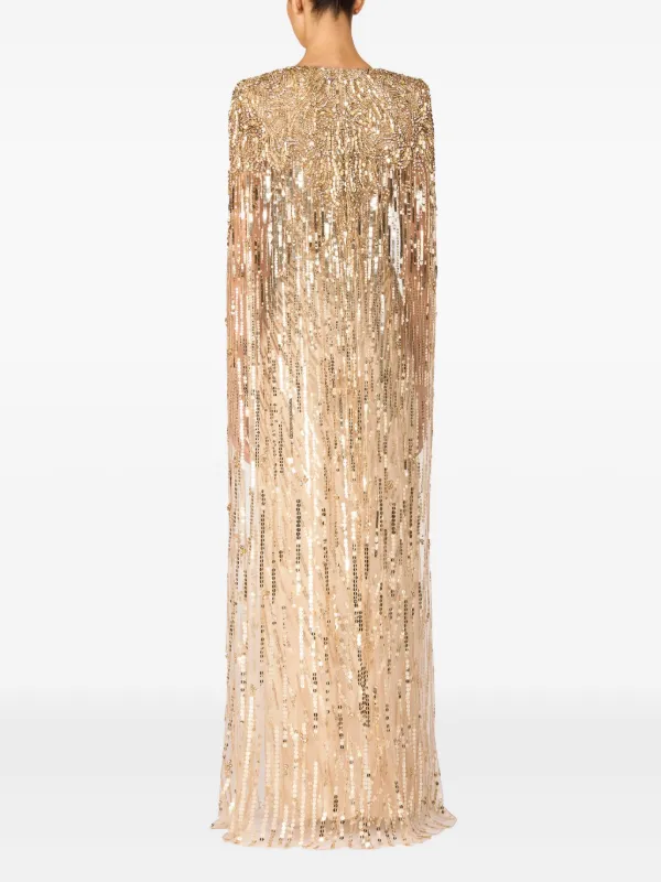 green emerald velvet dress Jenny Hand Embellished Maxi Dress / Gold | Meshki