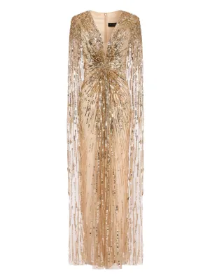 Jenny Packham Brightstar スパンコール イブニングドレス | グリーン