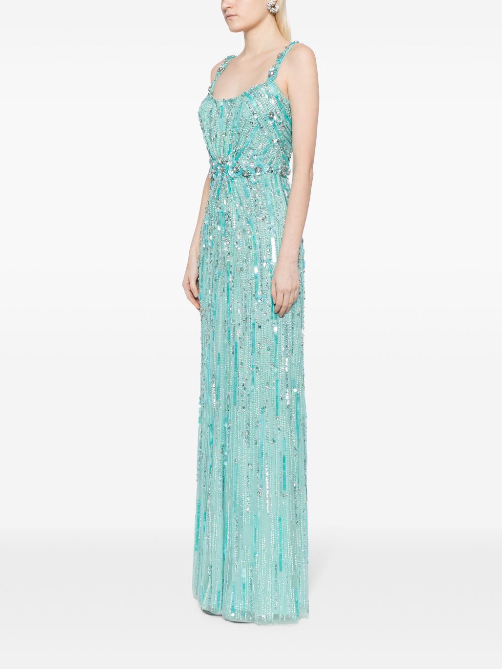 Jenny Packham Bright Gem avondjurk met pailletten Blauw