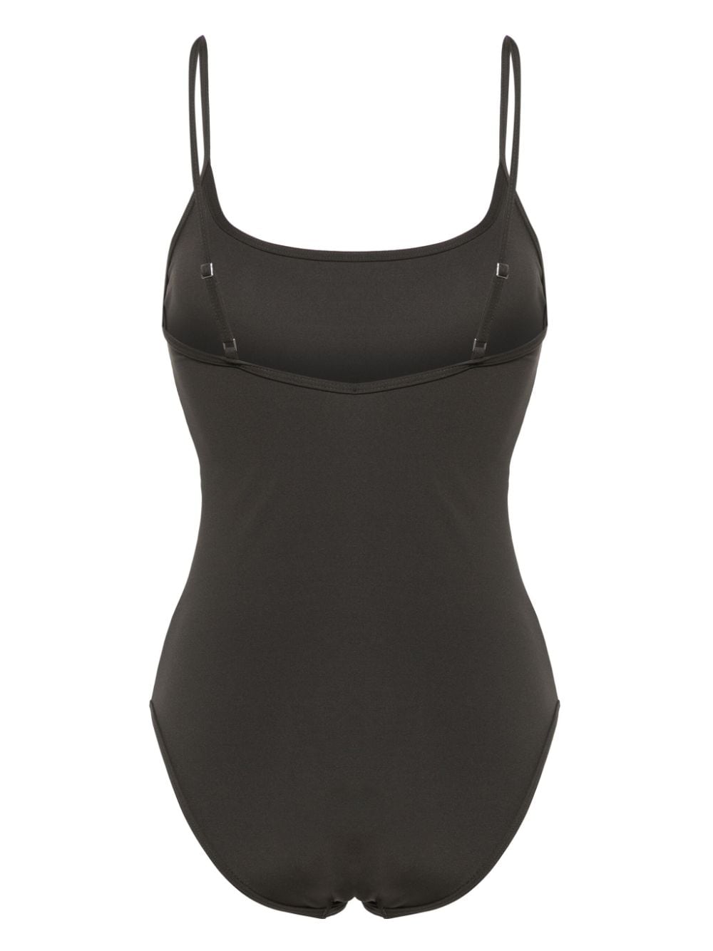 Shop Totême Square-neck High-cut Swimsuit In Grey