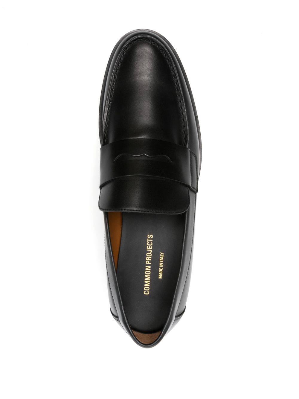 Shop Common Projects Penny-slot Leather Loafers In Black