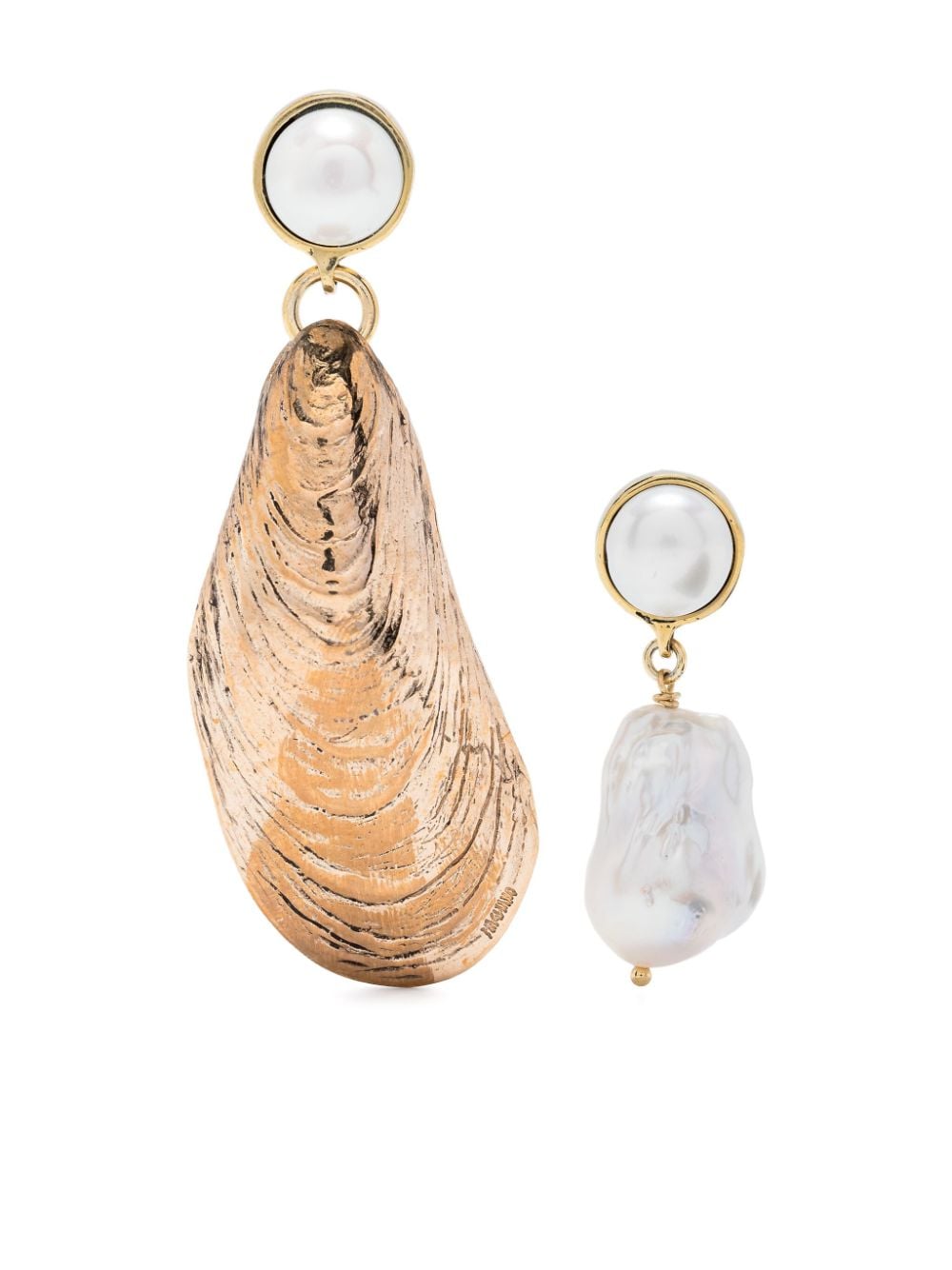 Magliano Cozza Pearl Drop Earrings In Gold