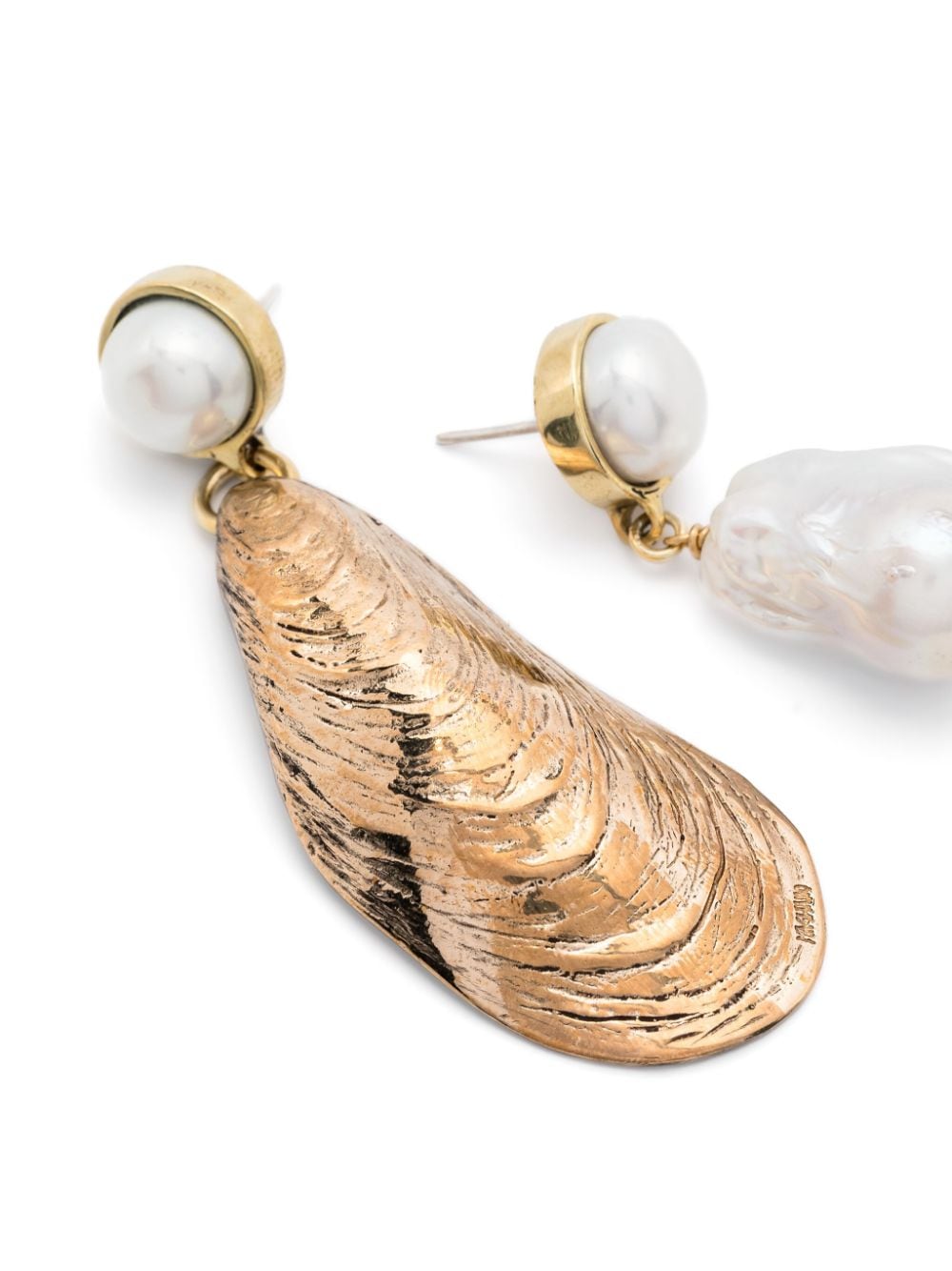 Shop Magliano Cozza Pearl Drop Earrings In Gold