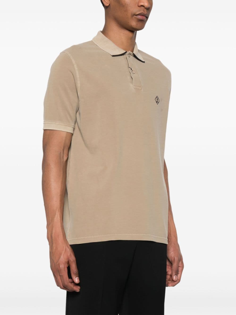 Shop Herno Embroidered-logo Polo Shirt In Brown
