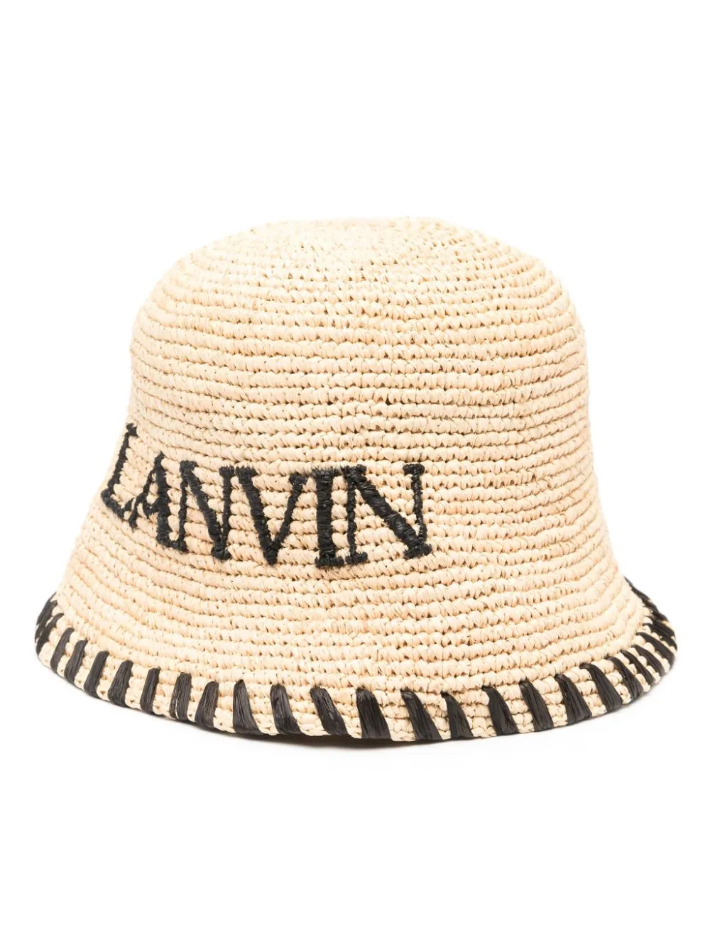 Lanvin Raffia Bucket Hat In Neutrals