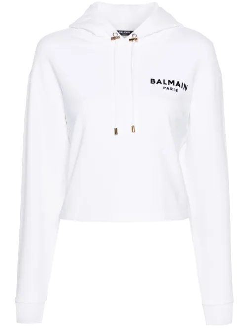 Hoodie à logo imprimé - Balmain - Modalova