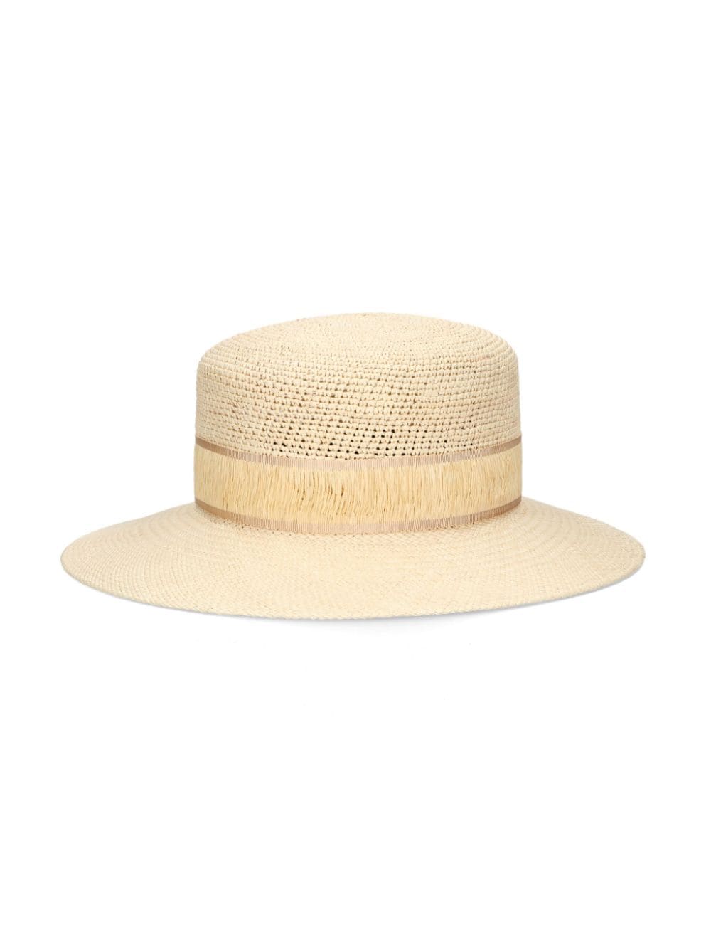 Shop Borsalino Kris Panama Semicrochet Hat In Neutrals