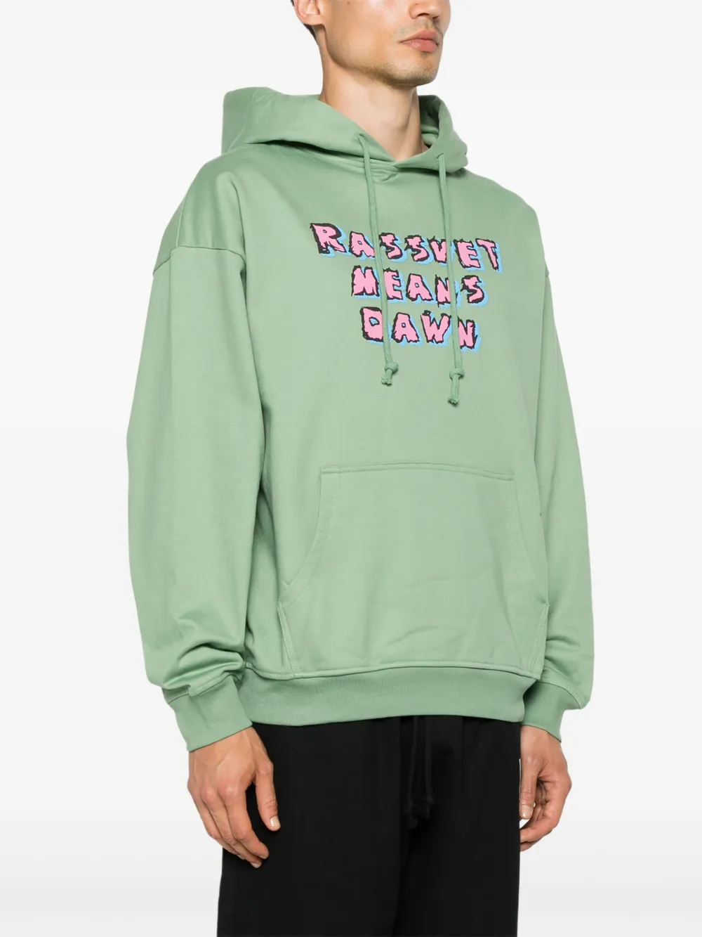 RASSVET Hoodie met tekst Groen