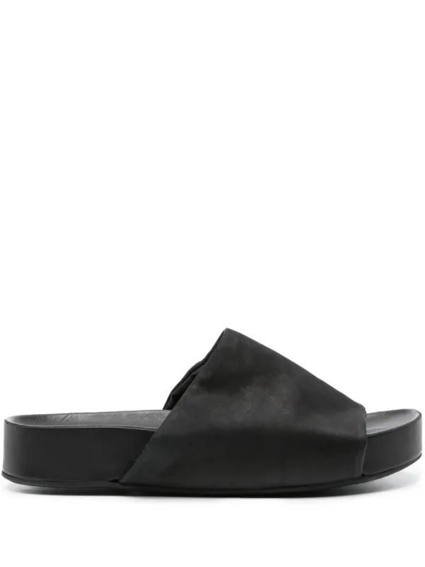 Black platform sandals slip on top
